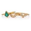 18K Yellow Gold Gold Diamond,Emerald Rings for women image 3