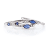 18K White Gold White Gold Blue Sapphire,Diamond Stacking Ring for women image 3