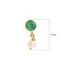 22K Yellow Gold Gold Cultured Freshwater Pearl,Emerald Nosepins for women image 3