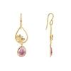 18K Yellow Gold Gold Pink Tourmaline,Diamond,Tourmaline Earrings for women image 3