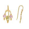 18K Yellow Gold Gold Sapphire,Pink Sapphire,Peridot Earrings for women image 3
