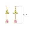 18K Yellow Gold Gold Pink Tourmaline,Peridot,Tourmaline Earrings for women image 3
