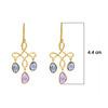 18K Yellow Gold Gold Pink Sapphire,Blue Sapphire Earrings for women image 3