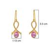 18K Yellow Gold Gold Pink Sapphire Earrings for women image 3