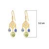 18K Yellow Gold Gold Peridot,Blue Sapphire,Diamond Earrings for women image 3