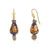 18K Yellow Gold,925 Sterling Silver Silver,Gold Printed Bead Earrings for women image 3