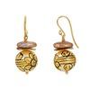 18K Yellow Gold,925 Sterling Silver Silver,Gold Printed Bead Earrings for women image 3