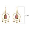 18K Yellow Gold Gold Diamond,Tourmaline Earrings for women image 3