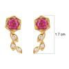18K Yellow Gold Gold Ruby,Diamond Earrings for women image 3