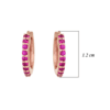 18K Rose Gold Pink Gold Ruby Earrings for women image 3