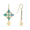 18K Yellow Gold Gold Opal,South Sea Pearl,Pearl,Emerald Earrings for women image 3