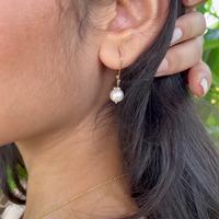 18K Yellow Gold Gold Cultured South Sea Pearl Earrings for women image 3