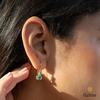 18K Yellow Gold Gold Opal,Blue Topaz Earrings for women image 3