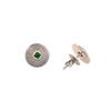 18K Yellow Gold,925 Sterling Silver Gold & Silver Emerald Earrings for women image 3