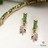 18K Yellow Gold Gold Diamond,Emerald Necklace Set for women image 3