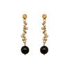 18K Yellow Gold Gold Cultured Tahitian Pearl,Diamond Earrings for women image 3