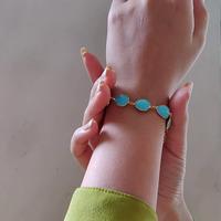 18K Yellow Gold Gold Turquoise Bracelets for women image 3