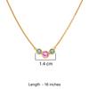 18K Yellow Gold Gold Pink Sapphire,Emerald Chain for women image 3