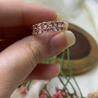 18K Yellow Gold Gold Pink Sapphire Rings for women image 3