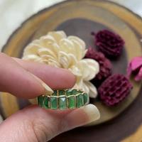 18K Yellow Gold Gold Emerald Rings for women image 3