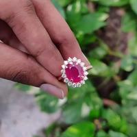 18K Rose Gold Pink Gold Ruby,Diamond Rings for women image 3