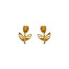 18K Yellow Gold Gold Citrine Earrings for women image 2