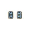 18K Yellow Gold Gold Blue Topaz Studs for women image 3