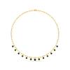 14K Yellow Gold Gold Blue Sapphire,Emerald Chain for women image 3