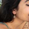 18K Yellow Gold Gold Blue Topaz,Pink Sapphire,Peridot Earrings for women image 3