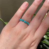 18K Yellow Gold Gold Turquoise Rings for women image 3