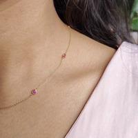 18K Yellow Gold Gold Ruby Chain for women image 3
