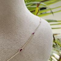 18K Yellow Gold Gold Ruby Chain for women image 3