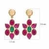 18K Yellow Gold Gold Ruby,Emerald Earrings for women image 4