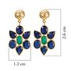 18K Yellow Gold Gold Blue Sapphire,Emerald Earrings for women image 4