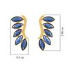 18K Yellow Gold Gold Blue Sapphire Earrings for women image 4