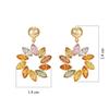 18K Yellow Gold Gold Orange Sapphire,Yellow Sapphire Earrings for women image 4