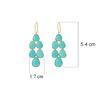 18K Yellow Gold Gold Turquoise Earrings for women image 4