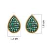18K Yellow Gold,925 Sterling Silver Silver,Gold Emerald Earrings for women image 4