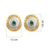 18K Yellow Gold,925 Sterling Silver Gold & Silver Emerald Earrings for women image 4