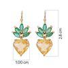 18K Yellow Gold Gold Emerald,Topaz Earrings for women image 4