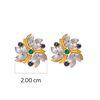18K Yellow Gold,925 Sterling Silver Silver,Gold Blue Sapphire,Emerald Earrings for women image 4