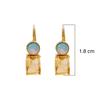 18K Yellow Gold Gold Topaz,Opal Earrings for women image 4