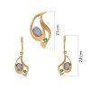 18K Yellow Gold Gold Opal,Emerald Earrings for women image 4