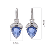 18K White Gold White Gold Blue Sapphire,Blue Topaz,Diamond Earrings for women image 4