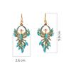 18K Yellow Gold Gold Turquoise,Emerald Earrings for women image 4