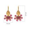 18K Yellow Gold Gold Ruby,Garnet,Citrine Earrings for women image 4