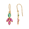 18K Yellow Gold Gold Ruby,Emerald Earrings for women image 4
