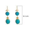 18K Yellow Gold Gold Sapphire,Turquoise Earrings for women image 4