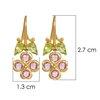 18K Yellow Gold Gold Sapphire,Peridot Earrings for women image 4