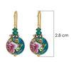 18K Yellow Gold,925 Sterling Silver Silver,Gold Printed Bead,Emerald Earrings for women image 4